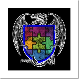 Dragon Shield Autism Awareness Posters and Art